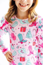 Mila & Rose ® Christmas Cowgirl L/S Ruffle Tee - 