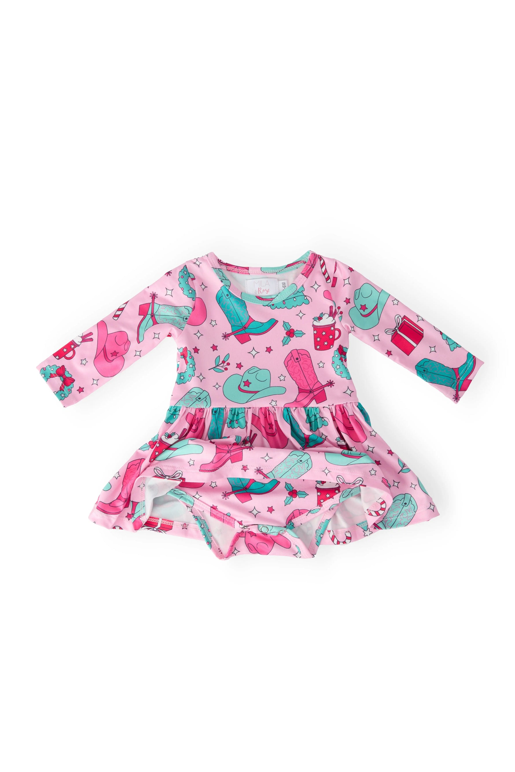 Mila & Rose ® Christmas Cowgirl L/S Twirl Bodysuit - 