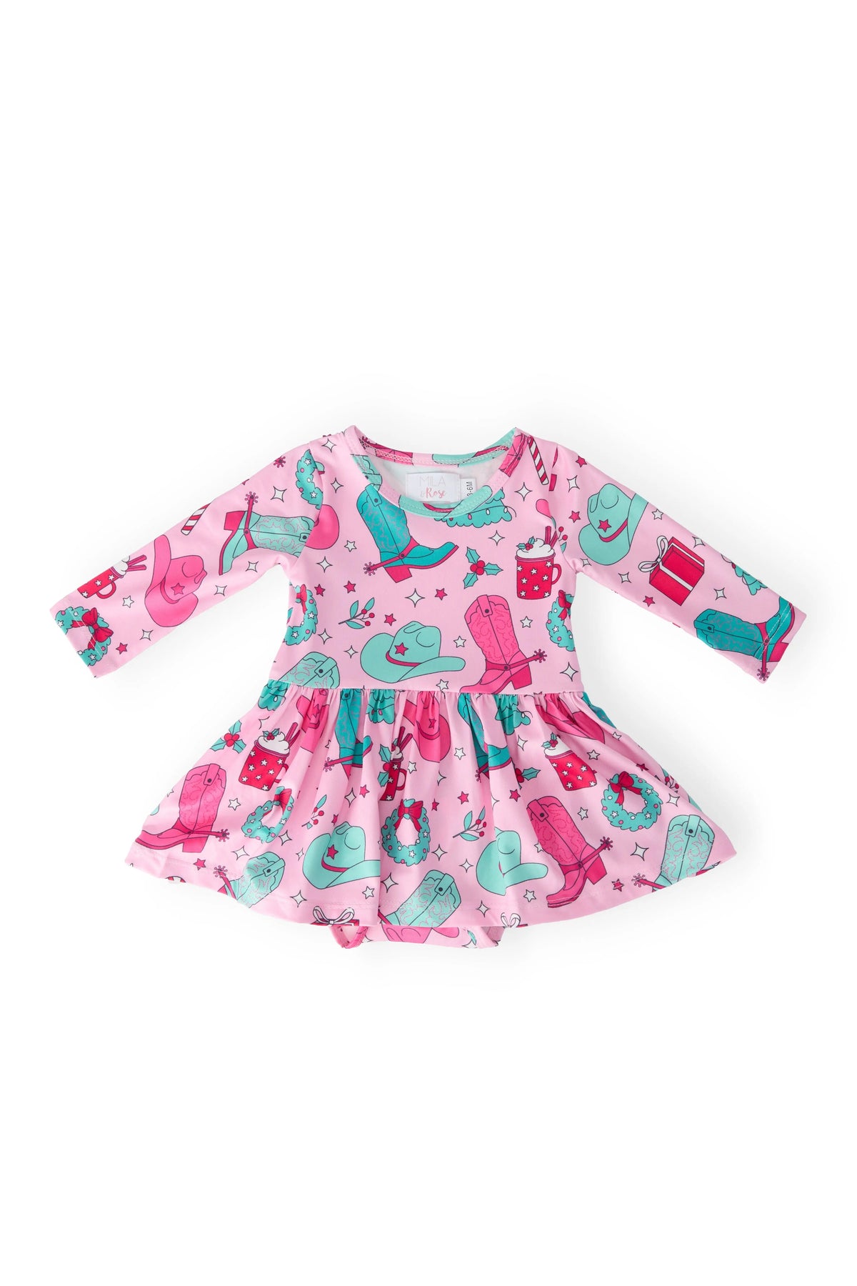 Mila & Rose ® Christmas Cowgirl L/S Twirl Bodysuit - 