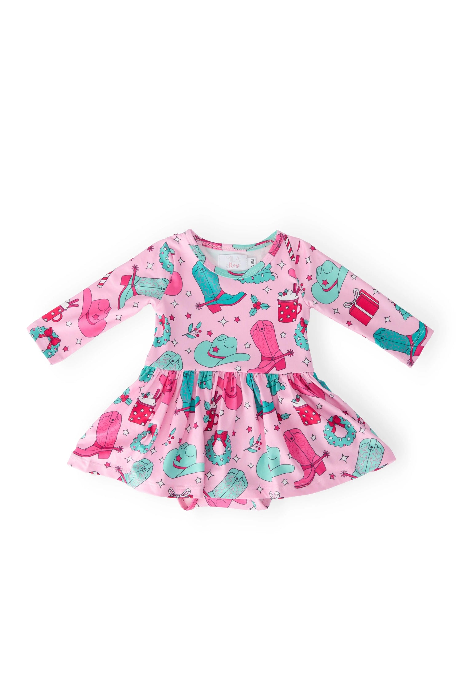 Mila & Rose ® Christmas Cowgirl L/S Twirl Bodysuit - 