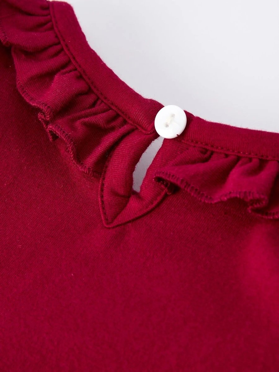 Rylee Faith Designs Christmas Embroidered Baby Girl Romper With Green Plaid Bow - 