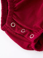 Rylee Faith Designs Christmas Embroidered Baby Girl Romper With Green Plaid Bow - 