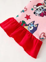 Rylee Faith Designs Christmas Festive Baby Girls Pajamas with Ruffles - Everetts Place Boutique - 