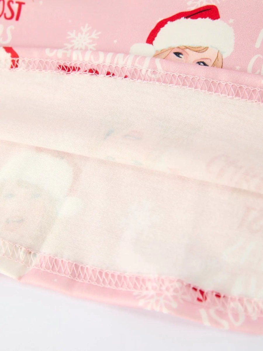 Rylee Faith Designs Christmas Festive Twirly Print Milk Silk Dress for Girls - Everetts Place Boutique - 