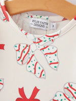 Rylee Faith Designs Christmas Gingerbread Print Girls Dress for Holiday Party - Everetts Place Boutique - 