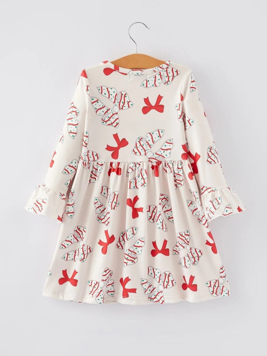 Rylee Faith Designs Christmas Gingerbread Print Girls Dress for Holiday Party - Everetts Place Boutique - 
