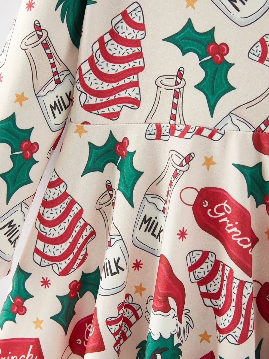 Rylee Faith Designs Christmas Gingerbread Print Girls Dress For Holidays - Everetts Place Boutique - 