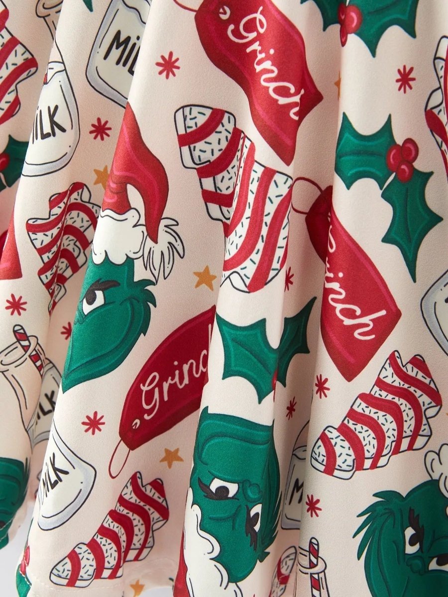 Rylee Faith Designs Christmas Gingerbread Print Girls Dress For Holidays - Everetts Place Boutique - 