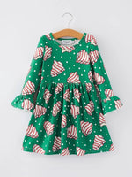 Rylee Faith Designs Christmas Gingerbread Print Girls Dress Holiday Cheer - Everetts Place Boutique - 