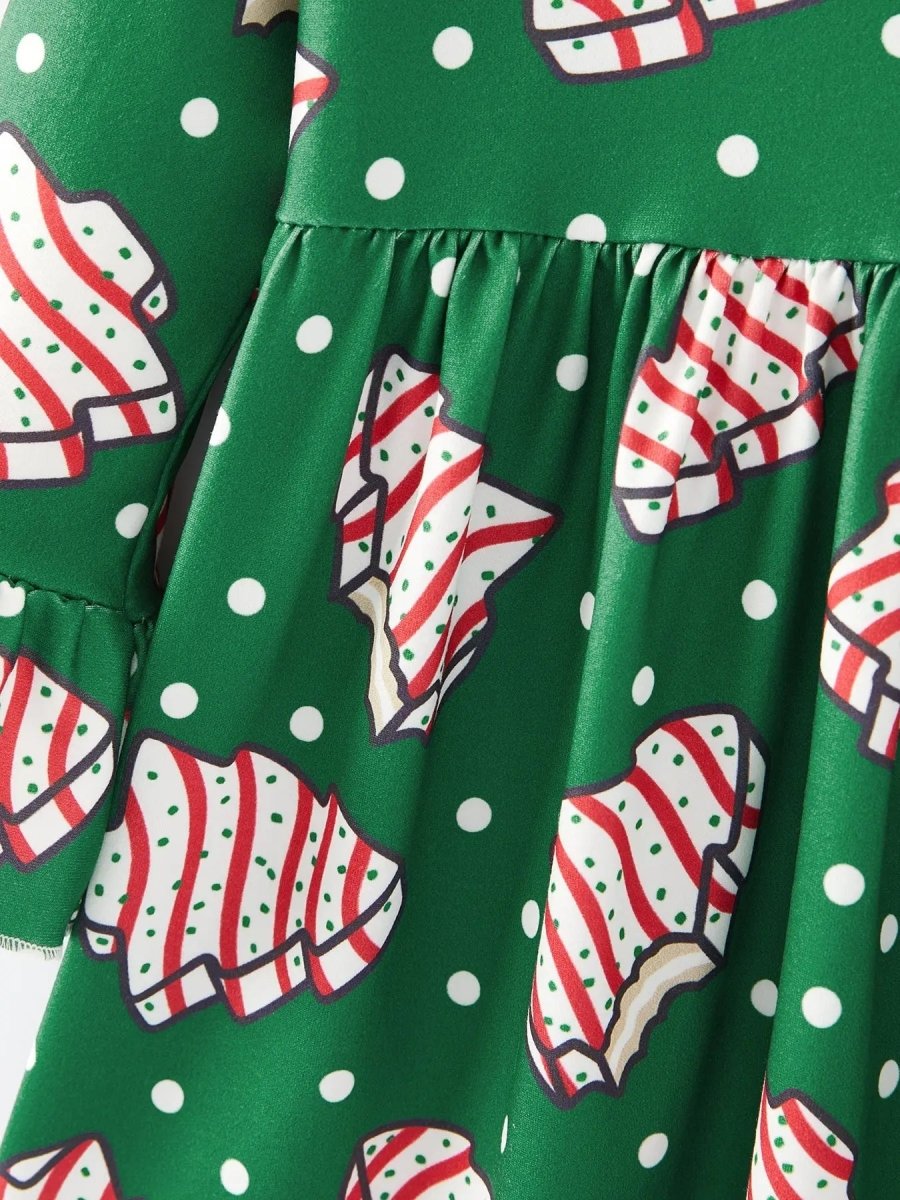 Rylee Faith Designs Christmas Gingerbread Print Girls Dress Holiday Cheer - Everetts Place Boutique - 