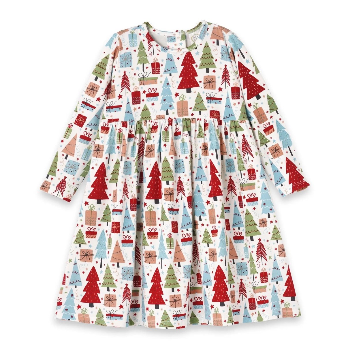 Tesa Babe Christmas Girl Bamboo Dress Sibling Matching Holiday Print - Everetts Place Boutique - 