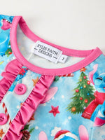 Rylee Faith Designs Christmas Girls Pajama Set Ruffle Detail and Buttoned Top - Everetts Place Boutique - 