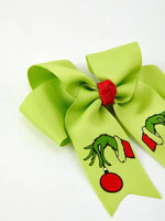 Rylee Faith Designs Christmas Green Bow Hairpin 4.7 Inch Festive Accessory - 