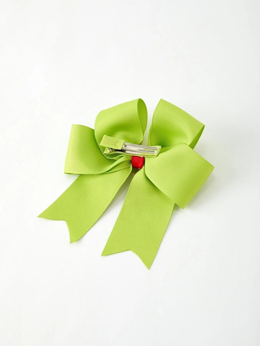 Rylee Faith Designs Christmas Green Bow Hairpin 4.7 Inch Festive Accessory - 