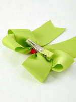 Rylee Faith Designs Christmas Green Bow Hairpin 4.7 Inch Festive Accessory - 