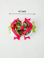 Rylee Faith Designs Christmas Hairpin With Red Green Bow 4.7 Inch Character - 