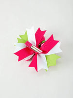 Rylee Faith Designs Christmas Hairpin With Red Green Bow 4.7 Inch Character - 