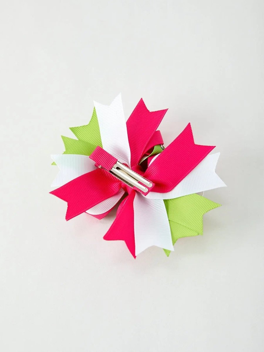 Rylee Faith Designs Christmas Hairpin With Red Green Bow 4.7 Inch Character - 