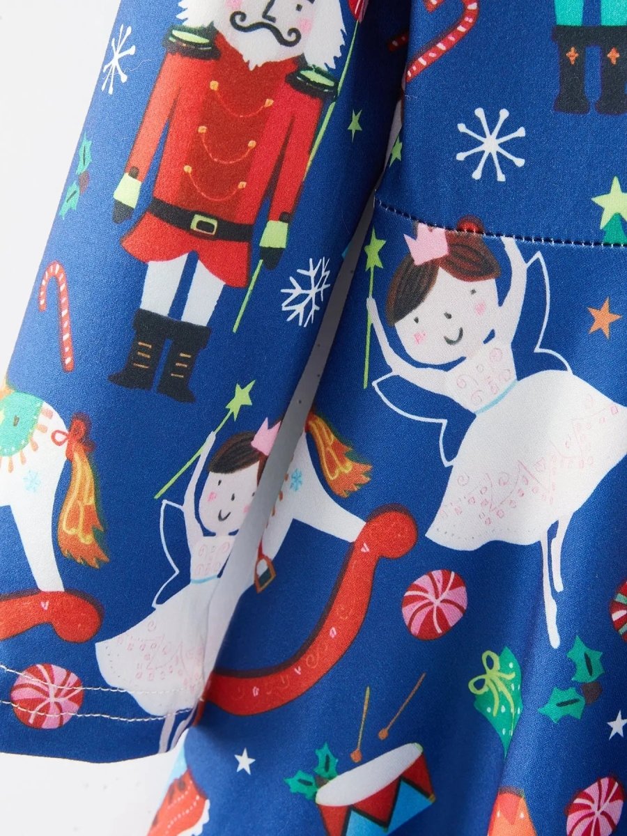 Rylee Faith Designs Christmas Holiday Nutcracker Characters Print Girls Dress - Everetts Place Boutique - 