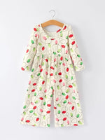 Rylee Faith Designs Christmas Light Bulb Print Baby Girls Jumpsuit Cozy - Everetts Place Boutique - 