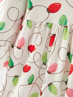 Rylee Faith Designs Christmas Lights Print Girls Dress Holiday Celebration - Everetts Place Boutique - 