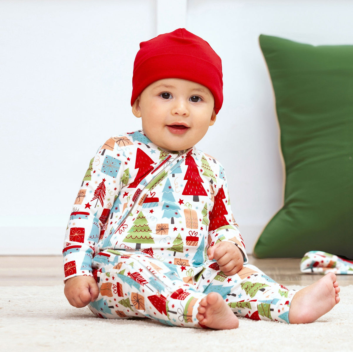 Tesa Babe Christmas Merry Baby Bamboo Zipper Romper - Family MatchingEveretts Place