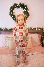 Little Joy Co. Christmas Patchwork Bamboo Christmas Pajamas - 2pc Set - 