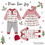 Tesa Babe Christmas Peace Love Joy Bamboo Baby Romper Ultra Soft - Everetts Place Boutique - 