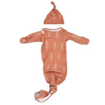 Three Little Tots Christmas Pine Tree Knotted Gown - 