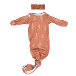 Three Little Tots Christmas Pine Tree Knotted Gown - 