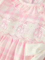 Rylee Faith Designs Christmas Pink Bow Plaid Baby Romper Soft And Comfortable - Everetts Place Boutique - 