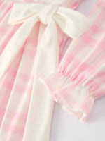 Rylee Faith Designs Christmas Pink Bow Plaid Baby Romper Soft And Comfortable - Everetts Place Boutique - 