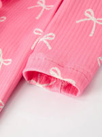 Rylee Faith Designs Christmas Pink Bow Romper With Hat Baby Outfit Soft Cotton - Everetts Place Boutique - 