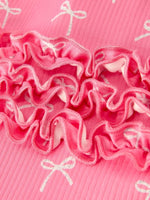 Rylee Faith Designs Christmas Pink Bow Romper With Hat Baby Outfit Soft Cotton - Everetts Place Boutique - 