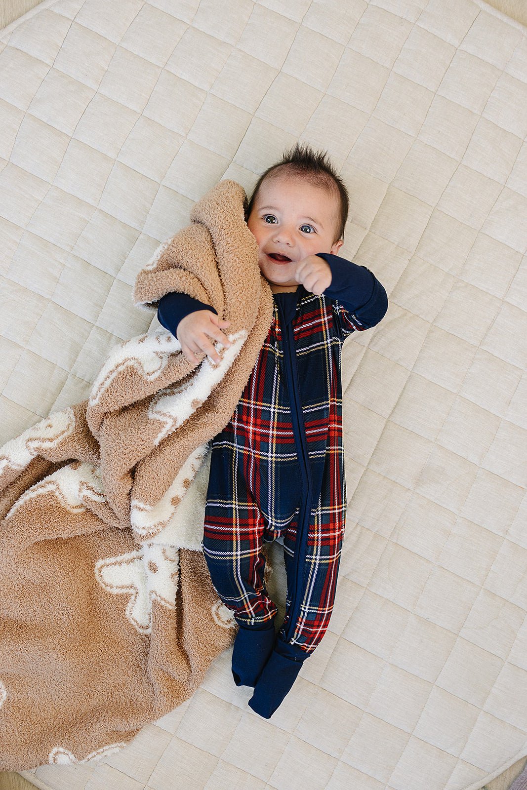 Mebie Baby Christmas Plaid Bamboo Zipper Sleeper for Babies 0 to 18 Months - 
