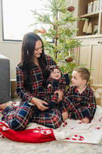 Mebie Baby Christmas Plaid Collared Pajama Set - 