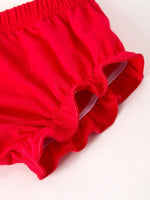 Rylee Faith Designs Christmas Plaid Smocking Embroidered Girls Bloomers Romper Set - Everetts Place Boutique - 