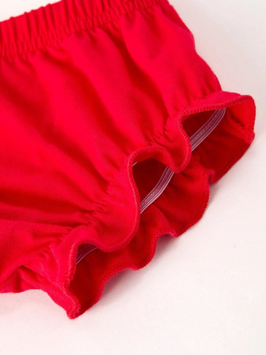 Rylee Faith Designs Christmas Plaid Smocking Embroidered Girls Bloomers Romper Set - Everetts Place Boutique - 