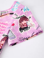 Rylee Faith Designs Christmas Purple Twirly Print Girls Short Sleeve Dress - 