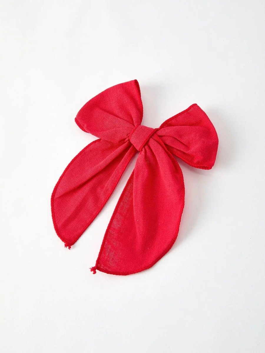 Rylee Faith Designs Christmas Red Bow Hairpin Festive Holiday Accessory - Everetts Place Boutique - 