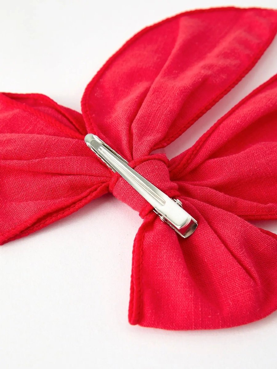 Rylee Faith Designs Christmas Red Bow Hairpin Festive Holiday Accessory - Everetts Place Boutique - 