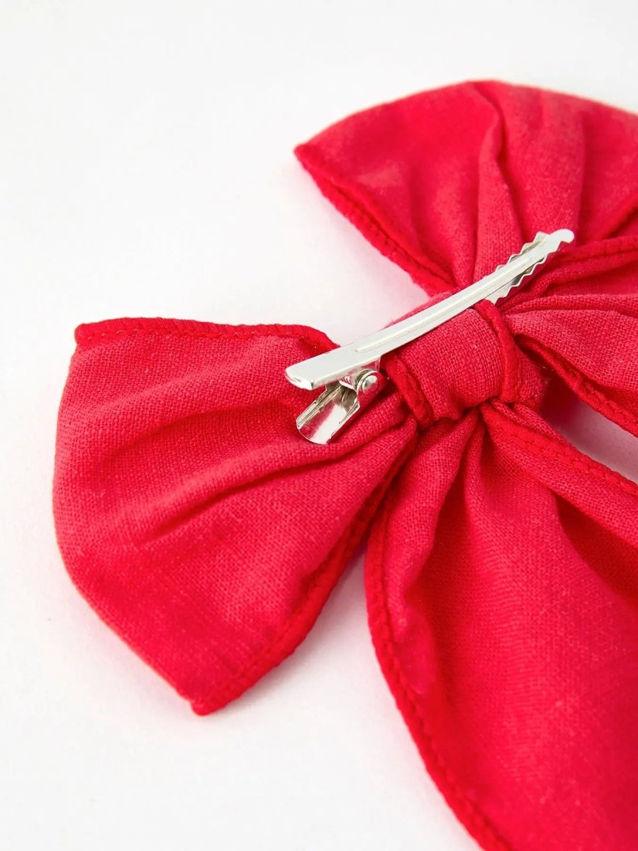 Rylee Faith Designs Christmas Red Bow Hairpin Festive Holiday Accessory - Everetts Place Boutique - 