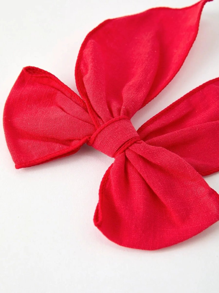 Rylee Faith Designs Christmas Red Bow Hairpin Festive Holiday Accessory - Everetts Place Boutique - 