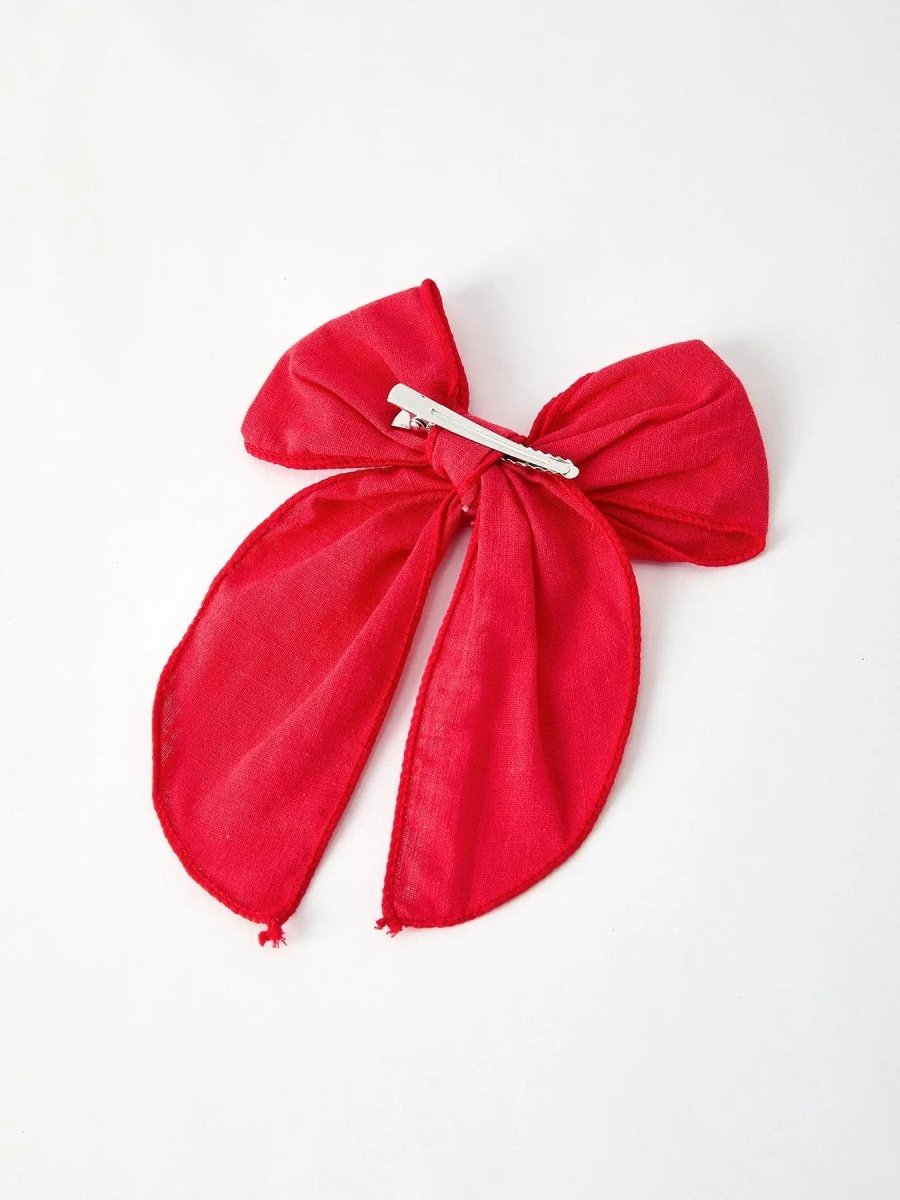 Rylee Faith Designs Christmas Red Bow Hairpin Festive Holiday Accessory - Everetts Place Boutique - 