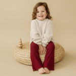 Little Joy Co. Christmas Ribbed Flared Leggings - Red or Green - 