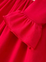 Rylee Faith Designs Christmas Smocked Embroidery Girls Dress With Pink Ribbon - Everetts Place Boutique - 