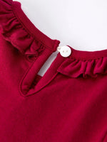 Rylee Faith Designs Christmas Smocking Embroidered Dress With Green Plaid Bow - Everetts Place Boutique - 