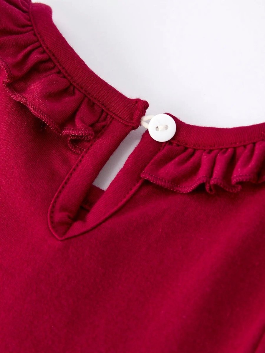 Rylee Faith Designs Christmas Smocking Embroidered Dress With Green Plaid Bow - Everetts Place Boutique - 