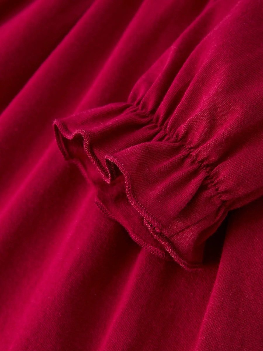 Rylee Faith Designs Christmas Smocking Embroidered Dress With Green Plaid Bow - Everetts Place Boutique - 