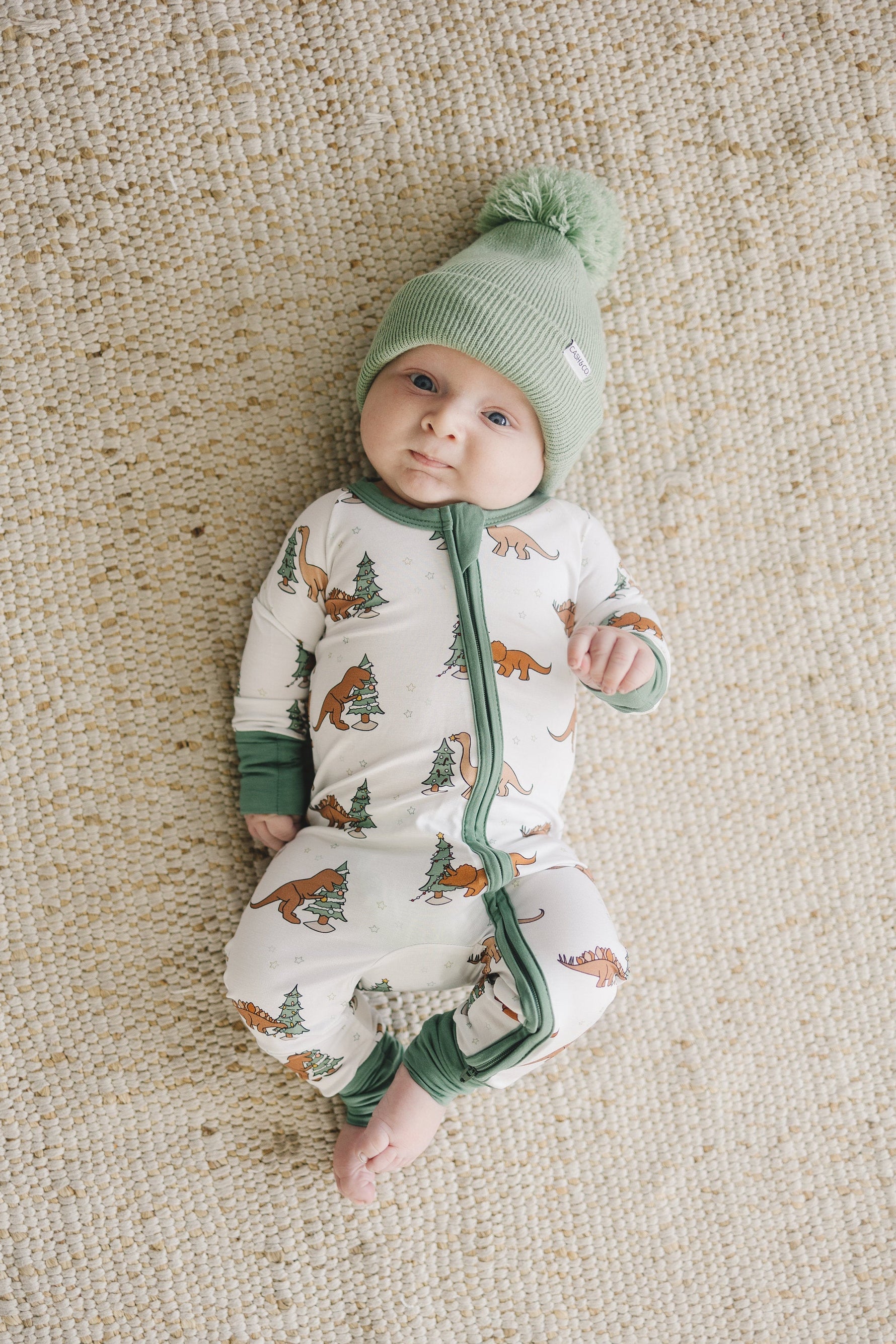 Little Joy Co. Christmas Tree - Rex Dino Bamboo Zippy Romper *Newborn left - 